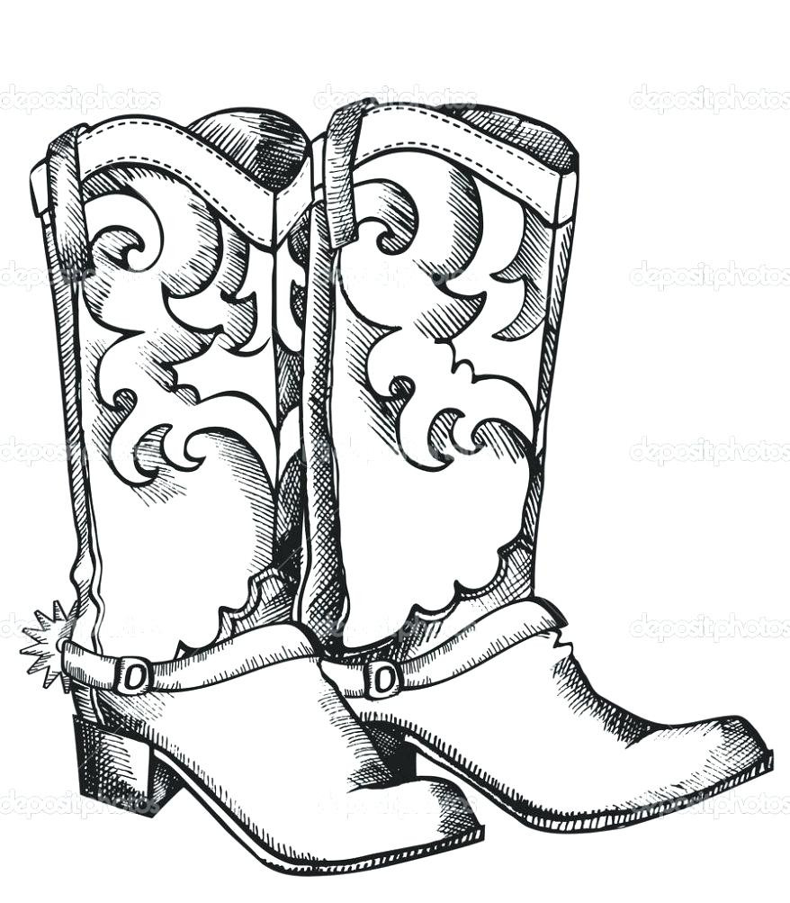 Cowboy Boot Coloring Page Cowboy Boot Coloring Page 4 10233 Cool And Boots Coloring Pages Birijus Com