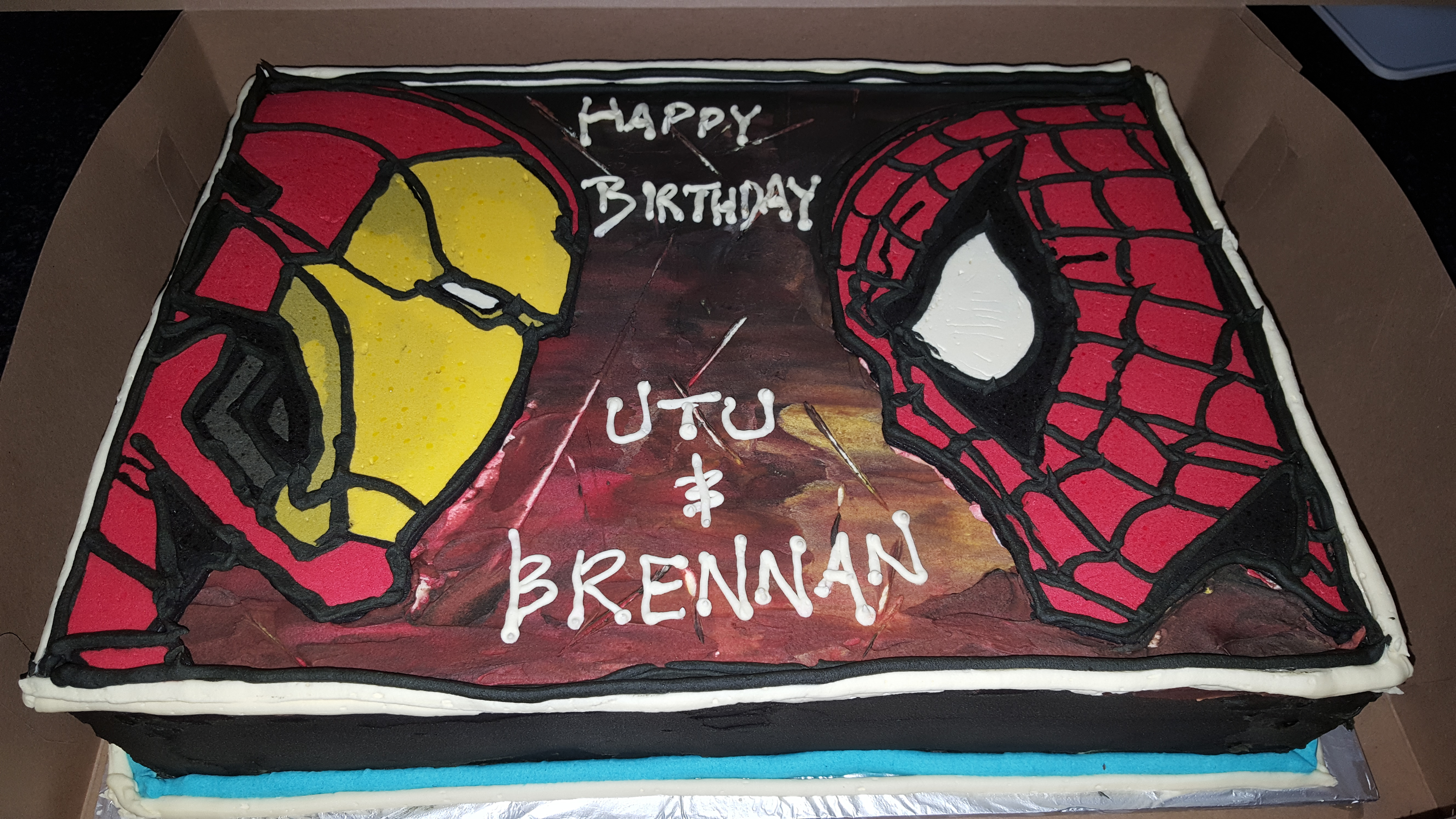 iron spiderman cake