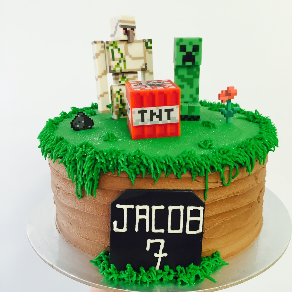 Elegant Photo Of Minecraft Birthday Cake Birijus