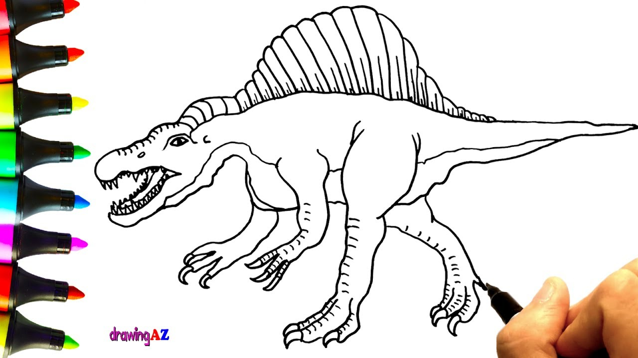 Spinosaurus Coloring Page How To Draw Spinosaurus In Jurassic World And