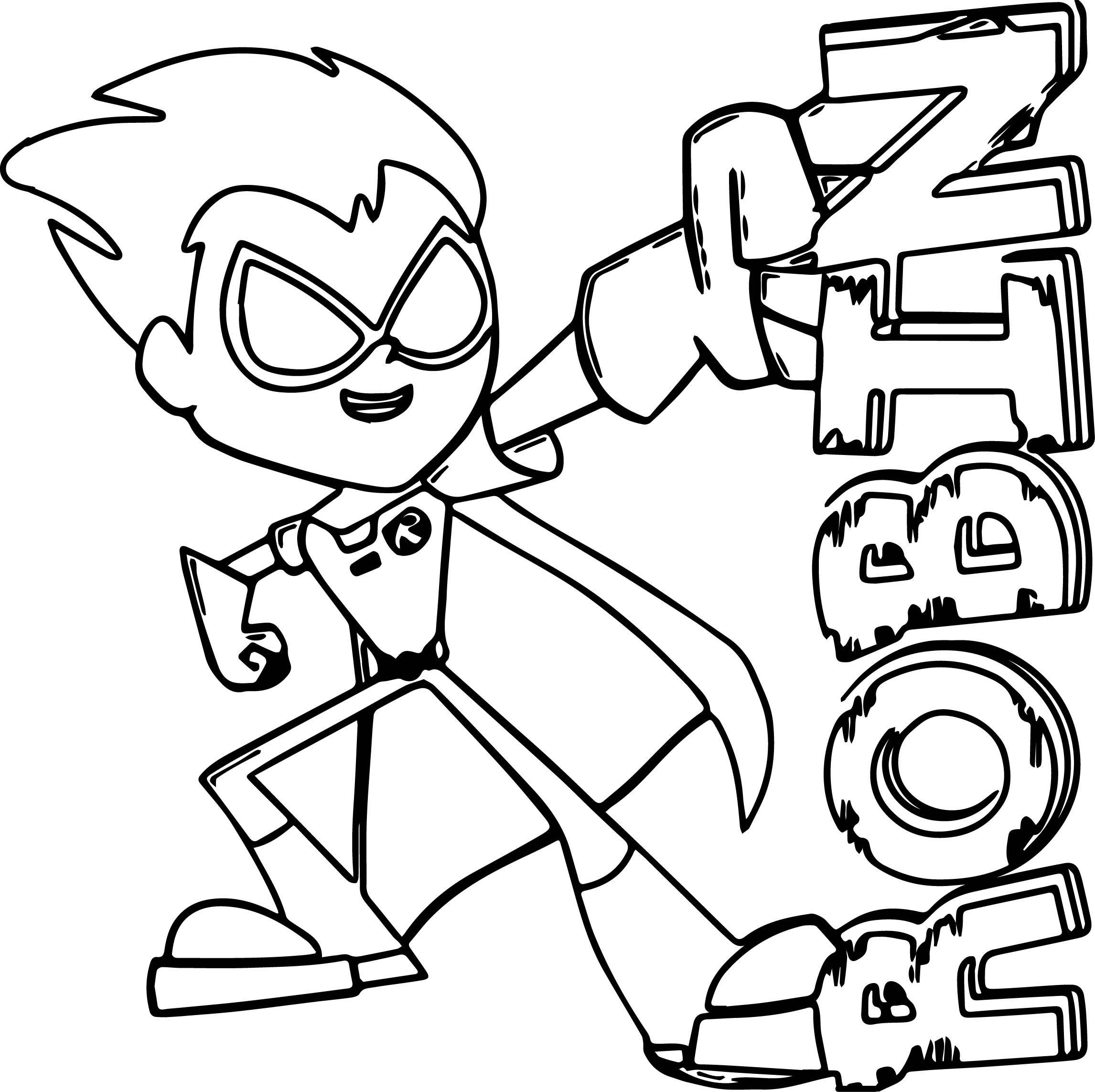 Teen Titans Coloring Pages Teen Titans Go Robin Coloring