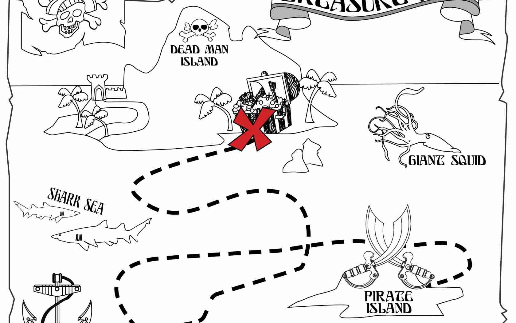 Treasure Map Coloring Page