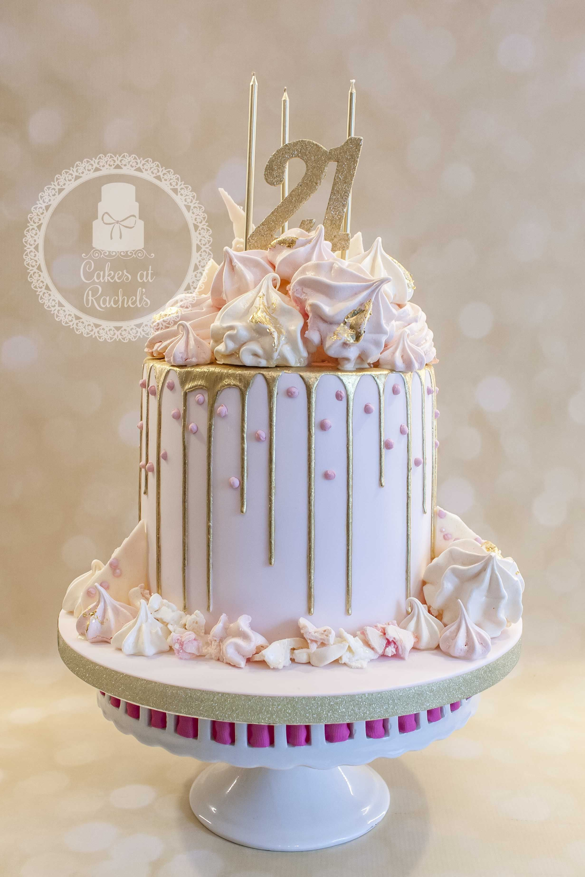 21St Birthday Cake Pastel Pink And Gold Drip Cake For Francescas 21st Birthday Cake