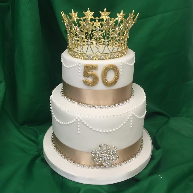 50 Birthday Cakes 2 Tier 50th Birthday Cake M Rays Bakery