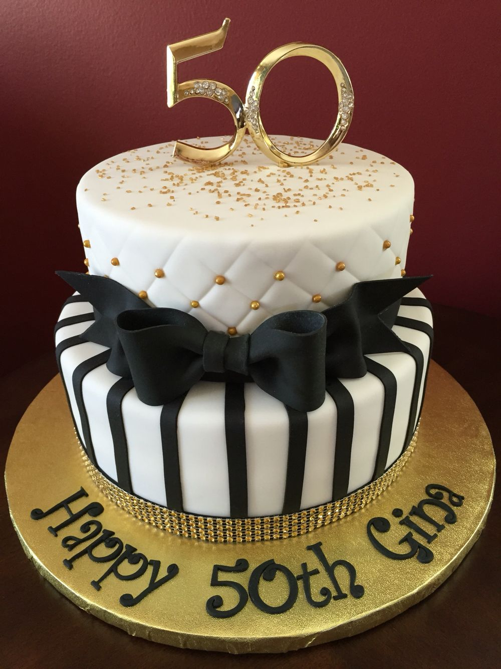 50 Birthday Cakes Black And Gold 50th Birthday Cake Birthday Cakes Pinterest