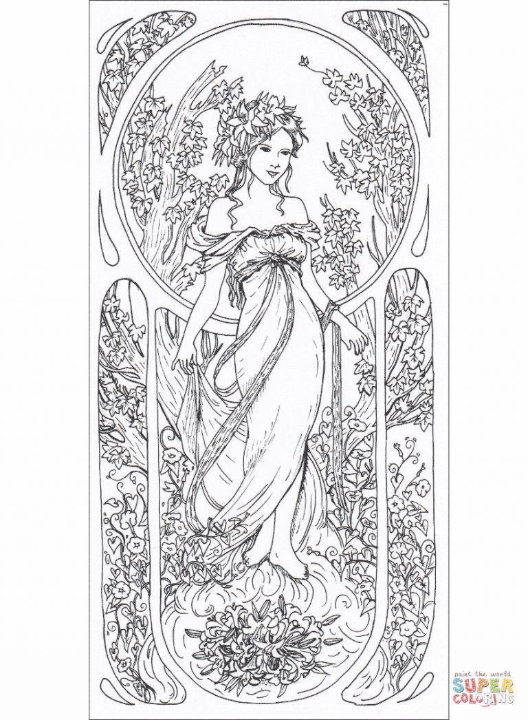 Art Coloring Pages Art Nouveau Coloring Pages Free Coloring Pages ...