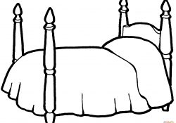 Bed Coloring Page Bed For A Girl Coloring Page Free Printable Coloring Pages