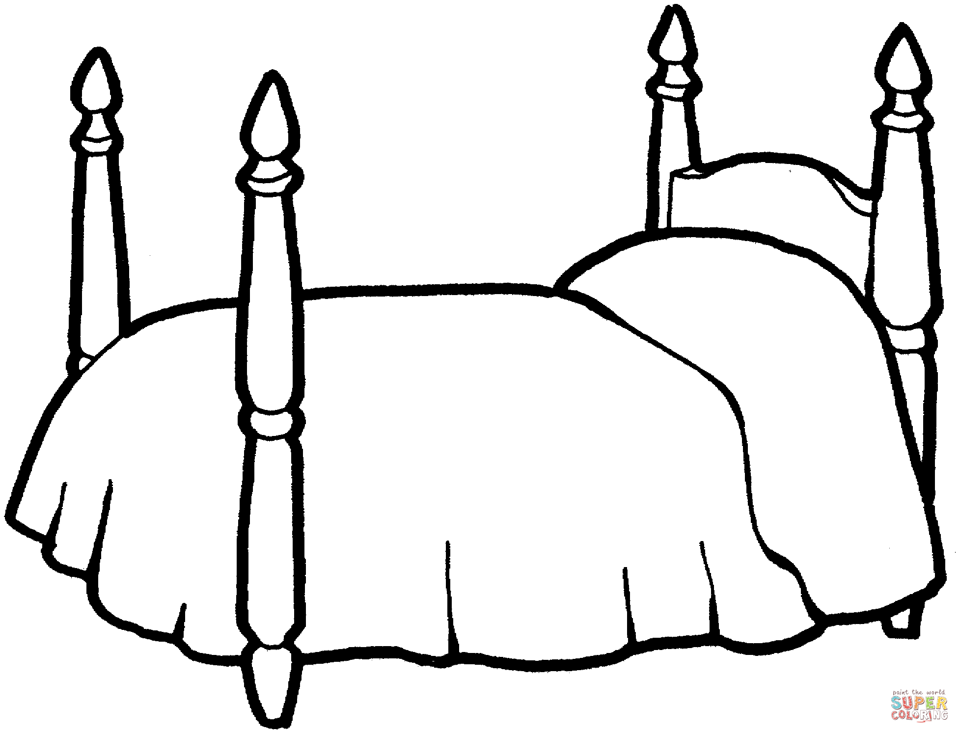 Marvelous Photo of Bed Coloring Page - birijus.com