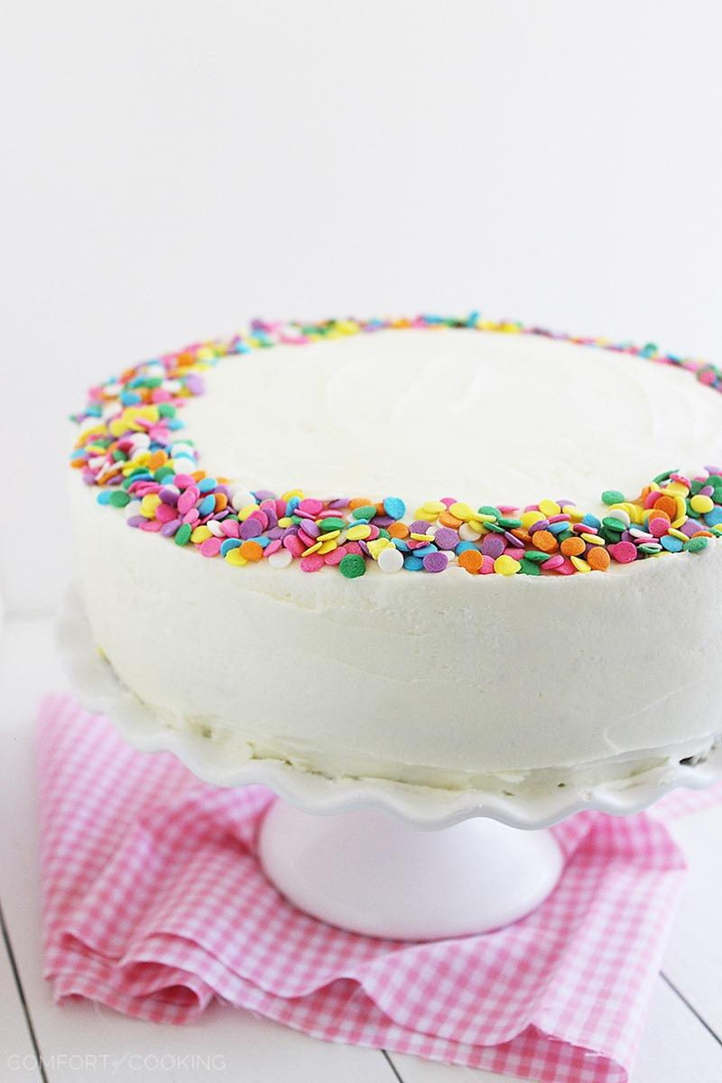 Birthday Cake Icing Yellow Birthday Cake With Vanilla Frosting