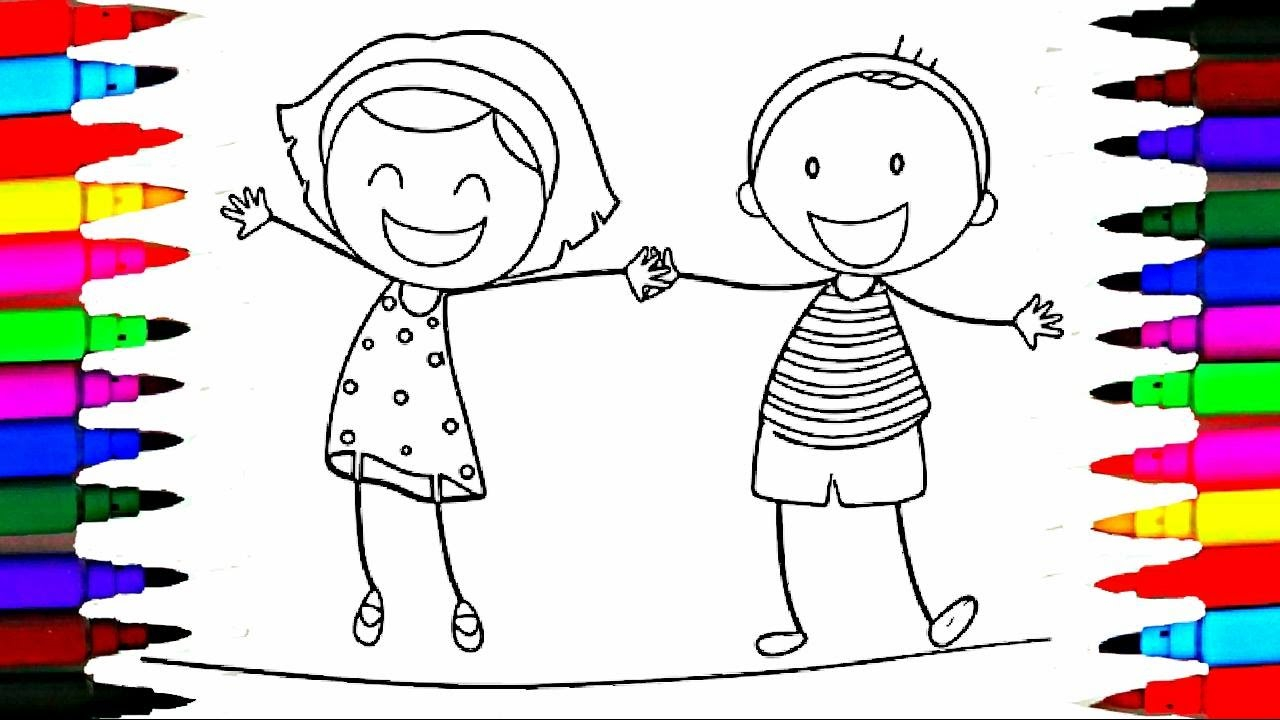 Boy And Girl Coloring Pages Boy Girl Coloring Page Boys And Girls Wear ...