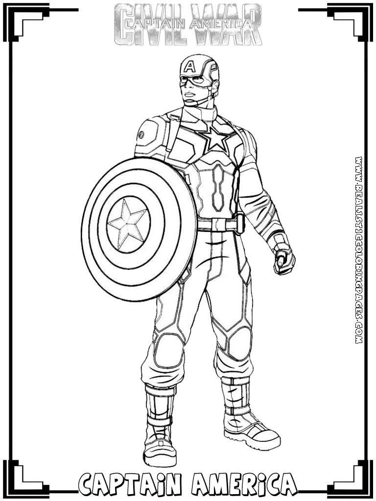 Captain America Coloring Page Captain Americacivil War Printable ...