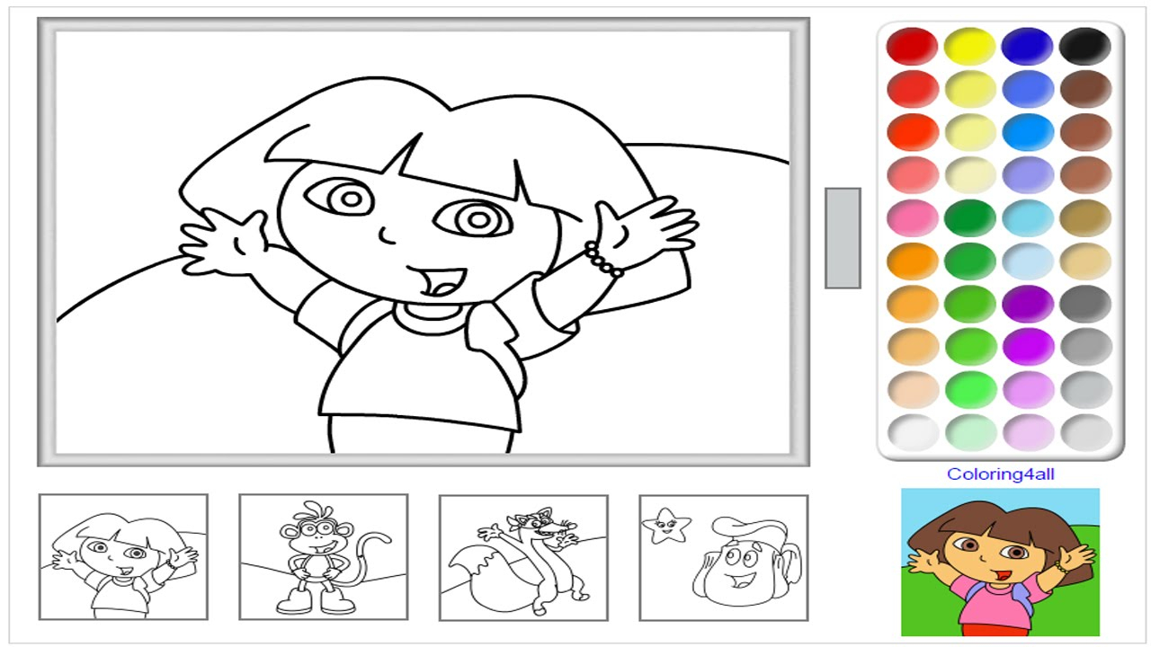 Coloring Pages Games Dora The Explorer Online Coloring Pages Game Dora