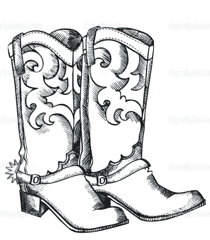 Cowboy Boot Coloring Page Cowboy Boot Coloring Page 4 10233 Cool And 