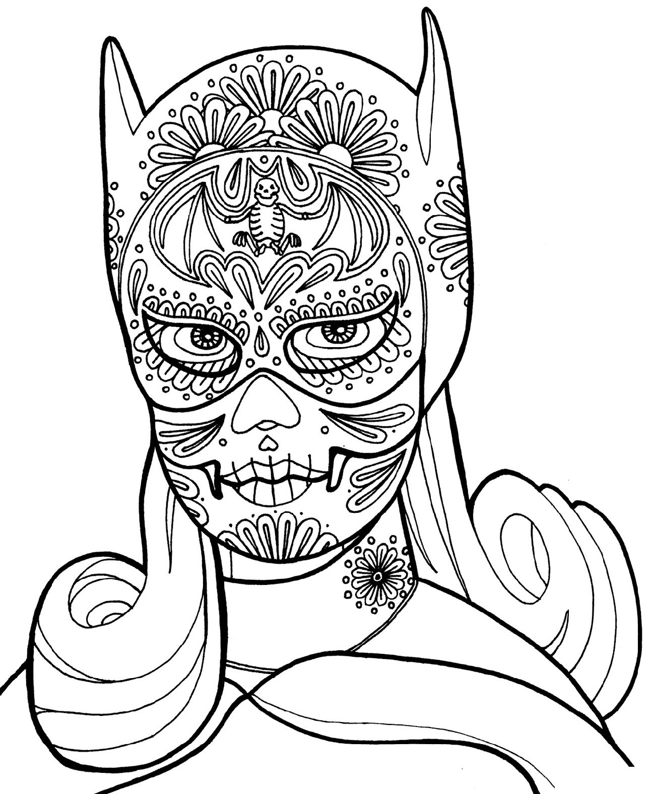 Day Of The Dead Coloring Pages Day Of The Dead Coloring Pages Printable