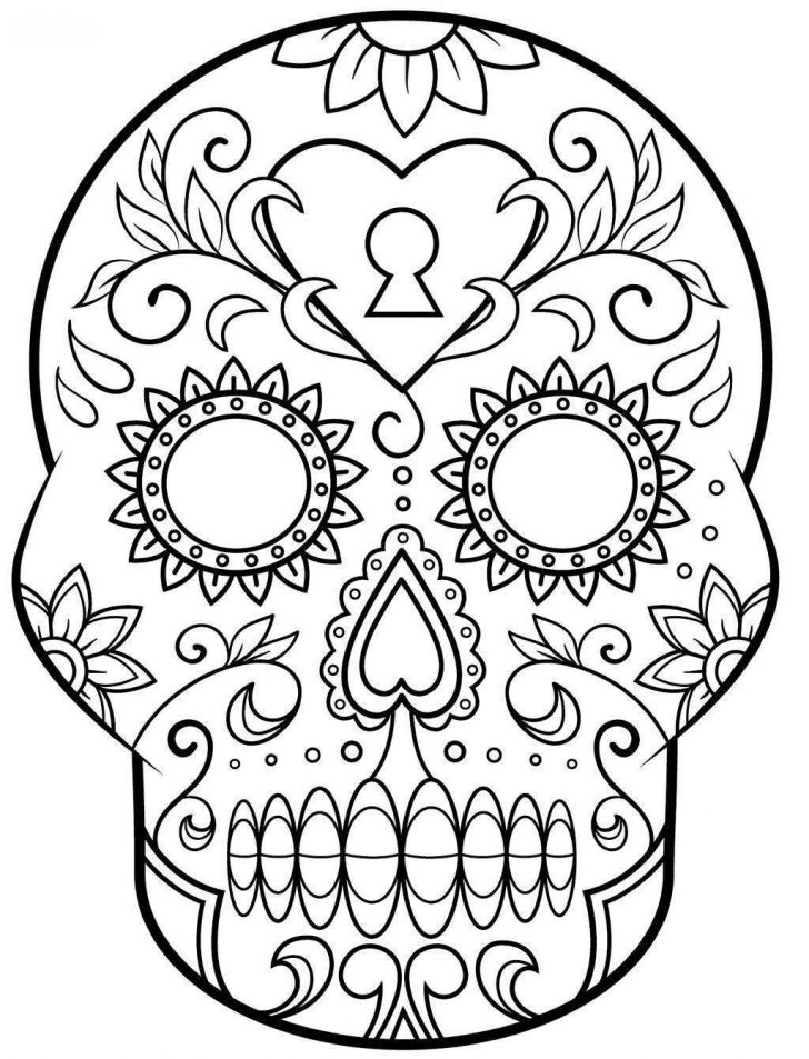 Day Of The Dead Coloring Pages Skulls Coloring Pages Day Dead Drawing ...