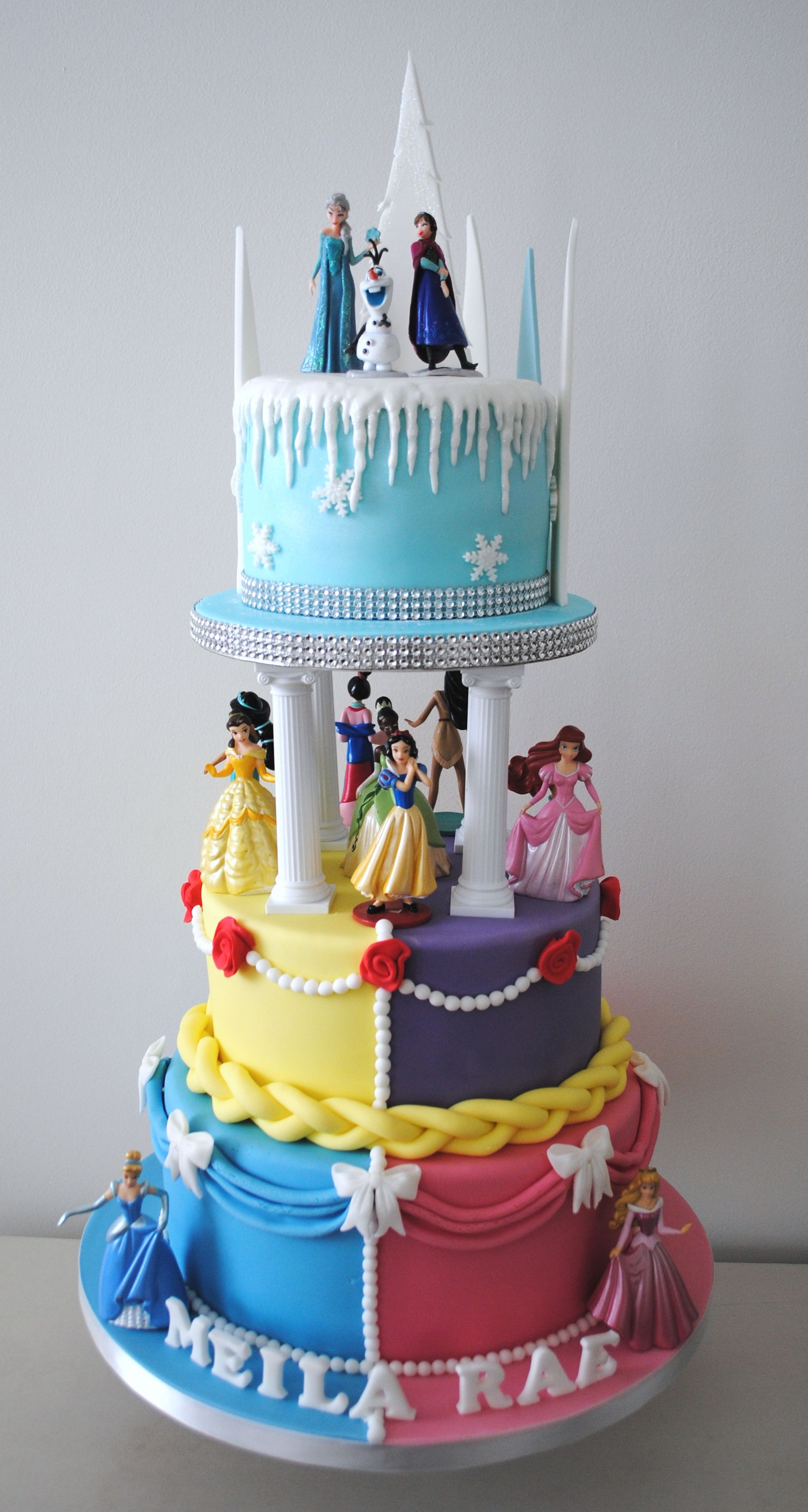 Disney Birthday Cakes Disney Princess 3 Tiered Birthday Cake Cakes Pinterest Kuchen
