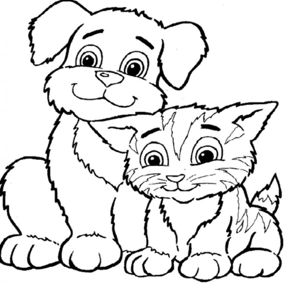 Inspiration Picture of Dog And Cat Coloring Pages