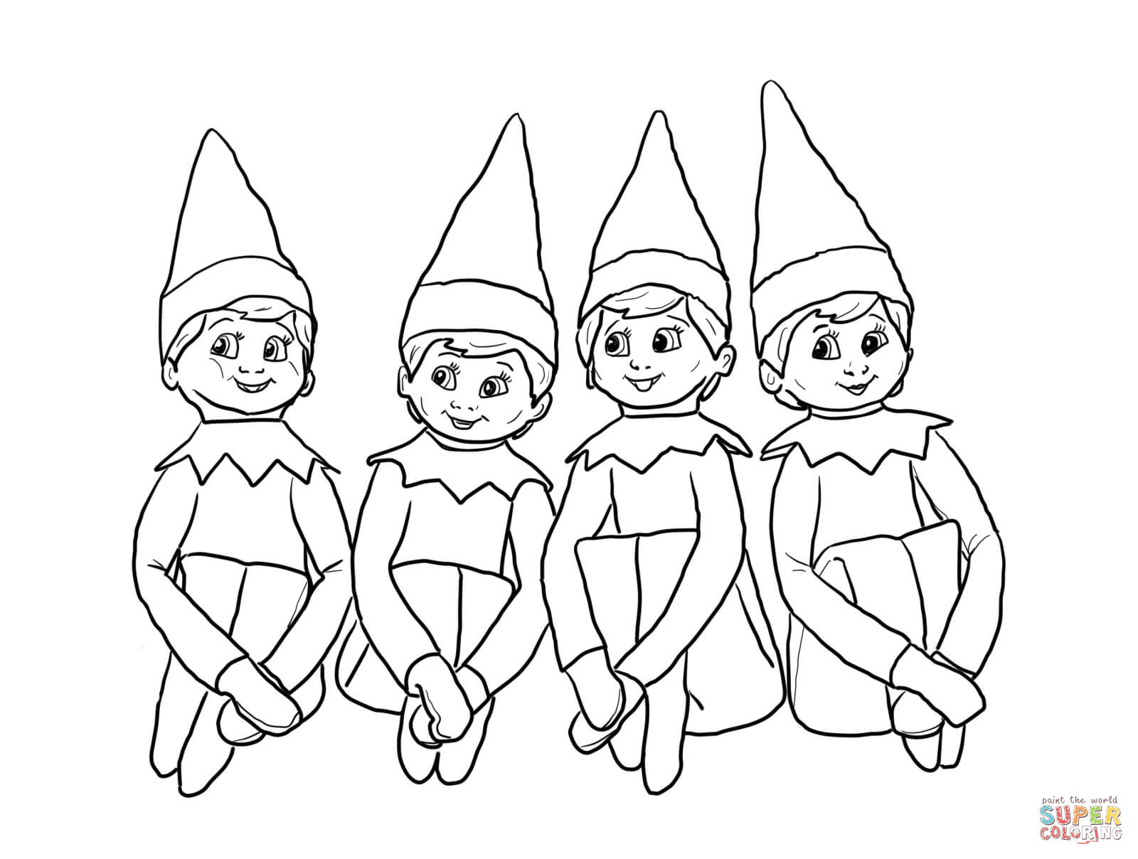 Elf On The Shelf Coloring Pages Elves On The Shelf Coloring Page Free ...