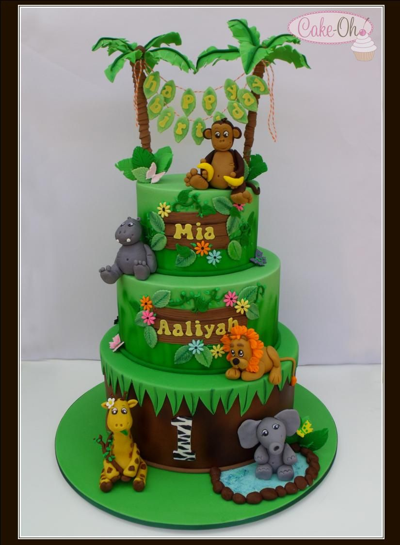 Jungle Birthday Cake Jungle Birthday Cake Wwwcake Ohau Animal Bday Party