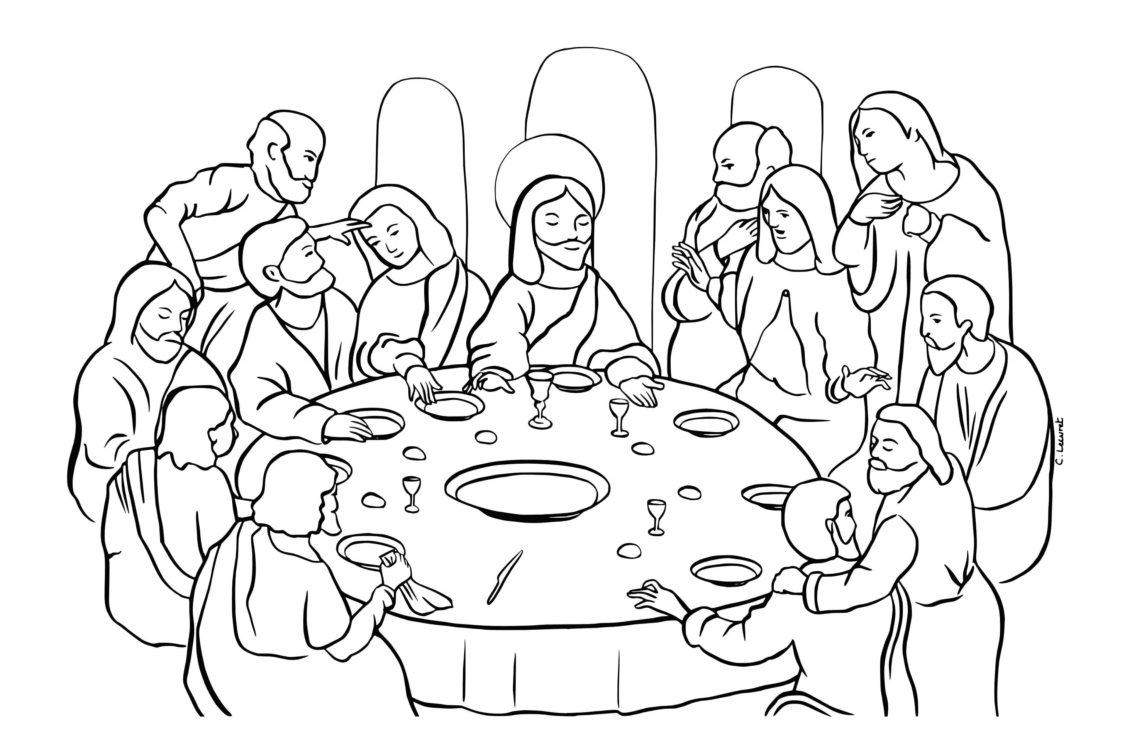 Last Supper Coloring Page 19 Kids Health Coloring Pages Download
