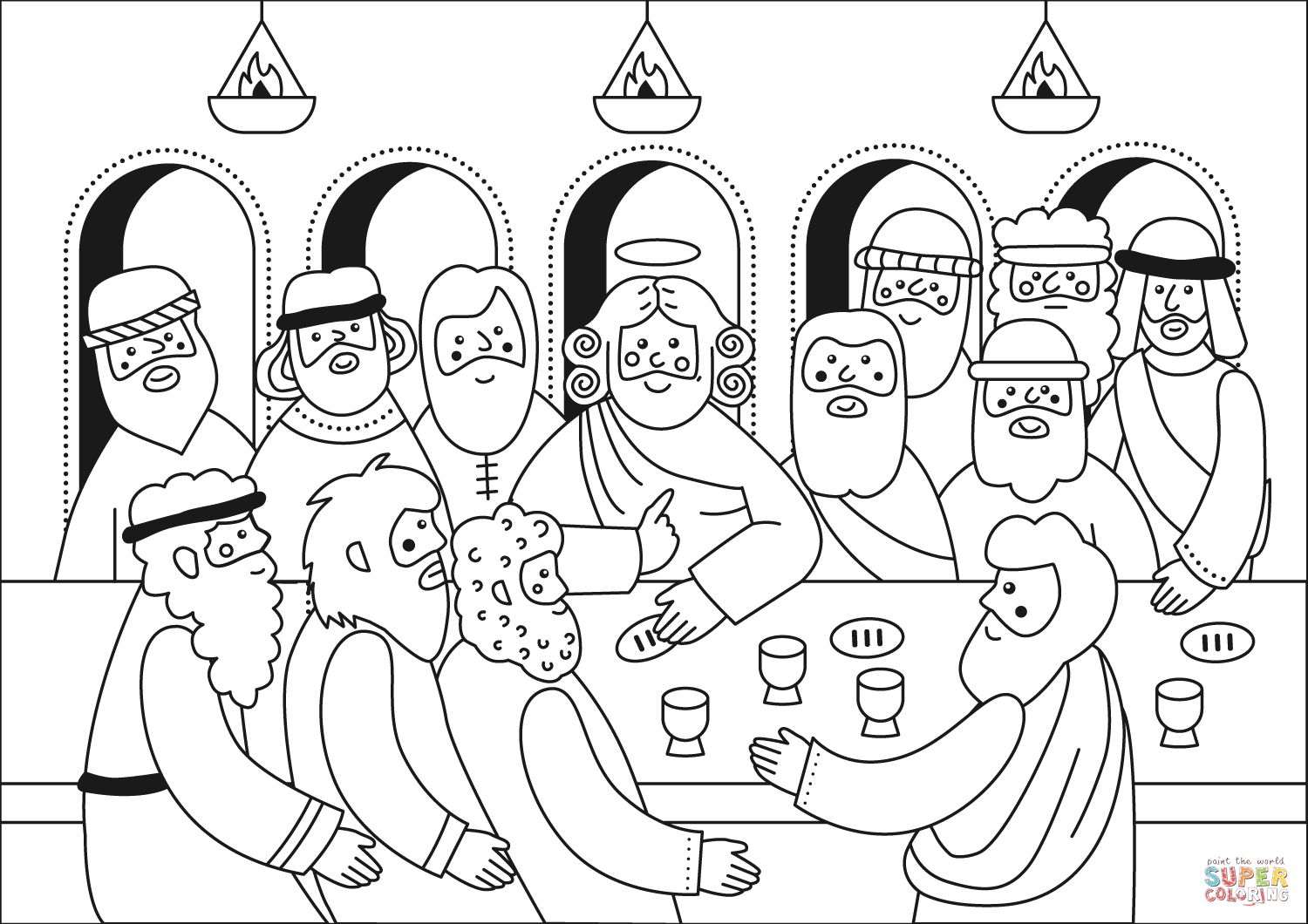 Last Supper Coloring Page Last Supper Coloring Page Free Printable ...