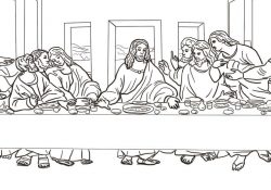 Last Supper Coloring Page The Last Supper Leonardo Da Vinci Coloring Page Free Printable