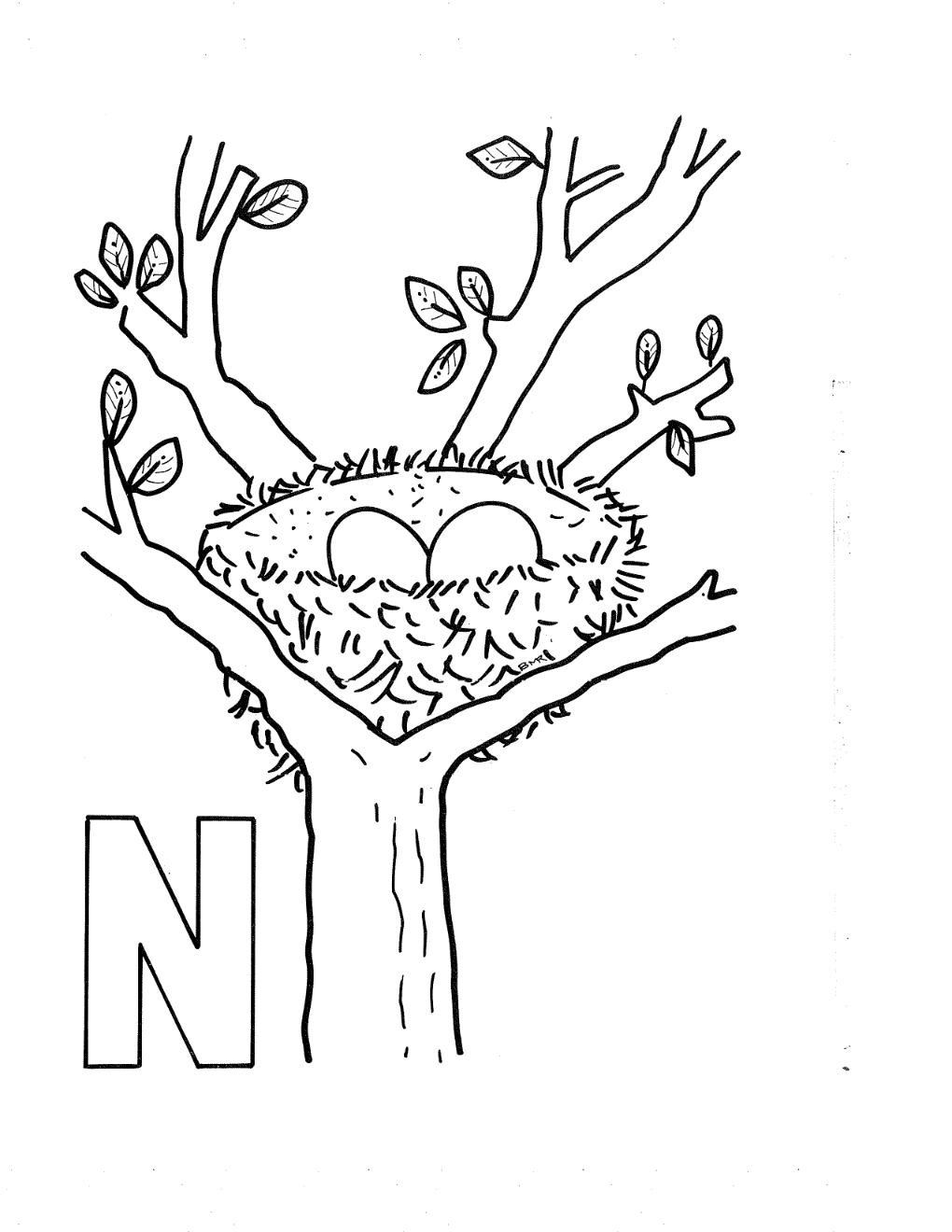 Letter N Coloring Page 5 Best Images Of Free Printable Letter N ...