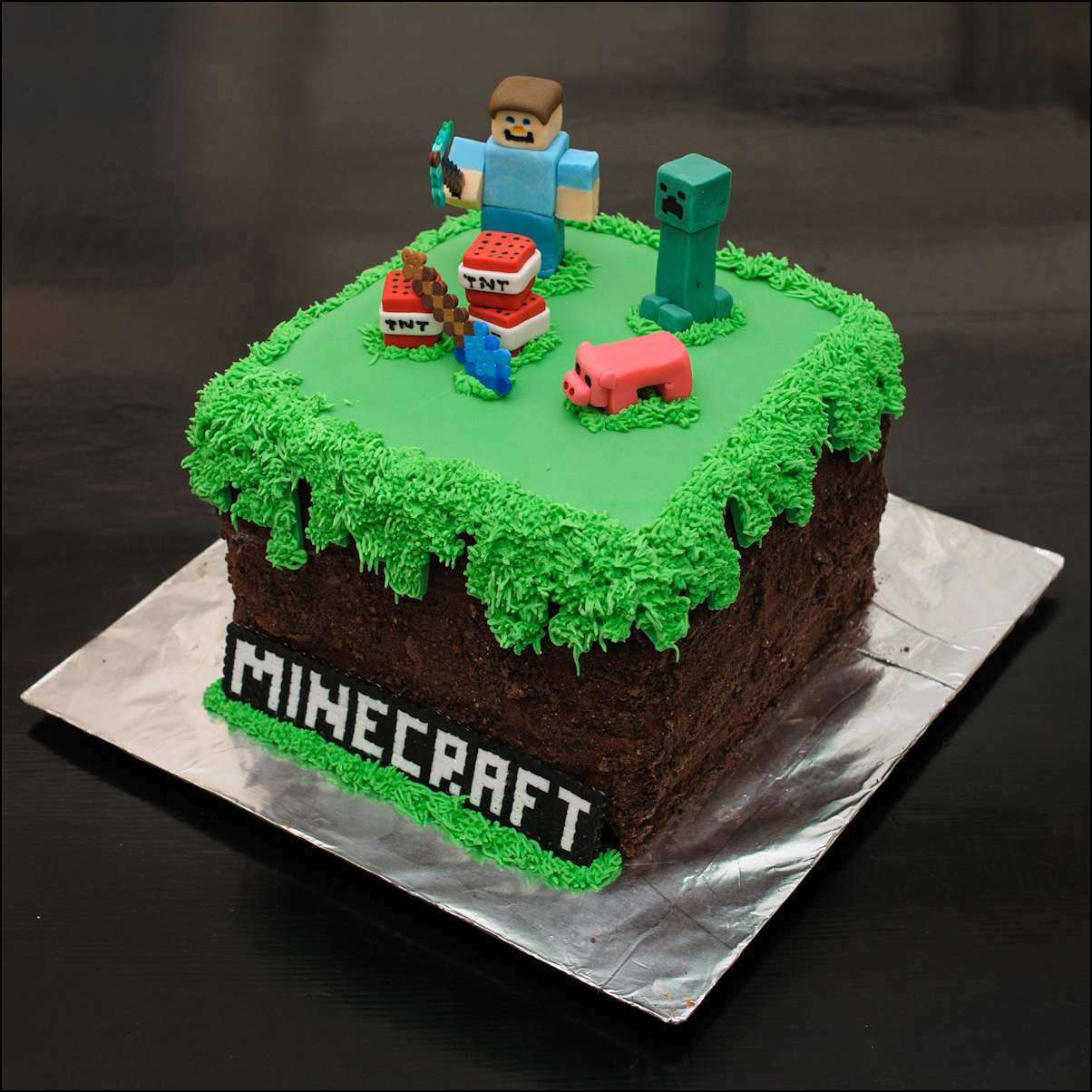 Minecraft Birthday Cake Minecraft Cake Gray Barn Baking - birijus.com