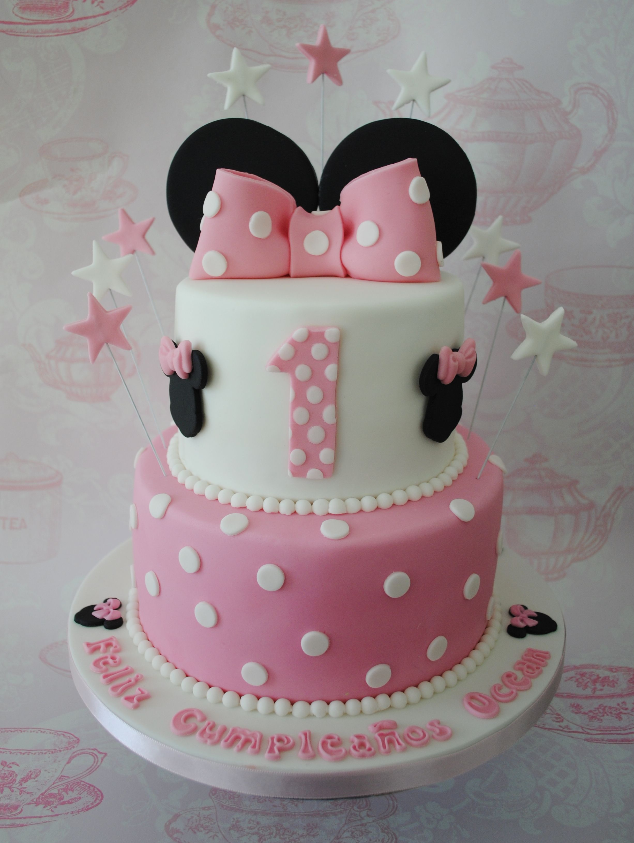 Minnie Mouse Birthday Cakes 2 Tiered Minnie Mouse Birthday Cake Miny Pinterest Minnie