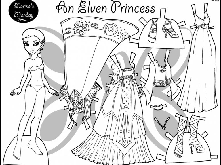 Paper Doll Coloring Pages Paper Doll Colouring Sheets Pages Fur Trimmed ...