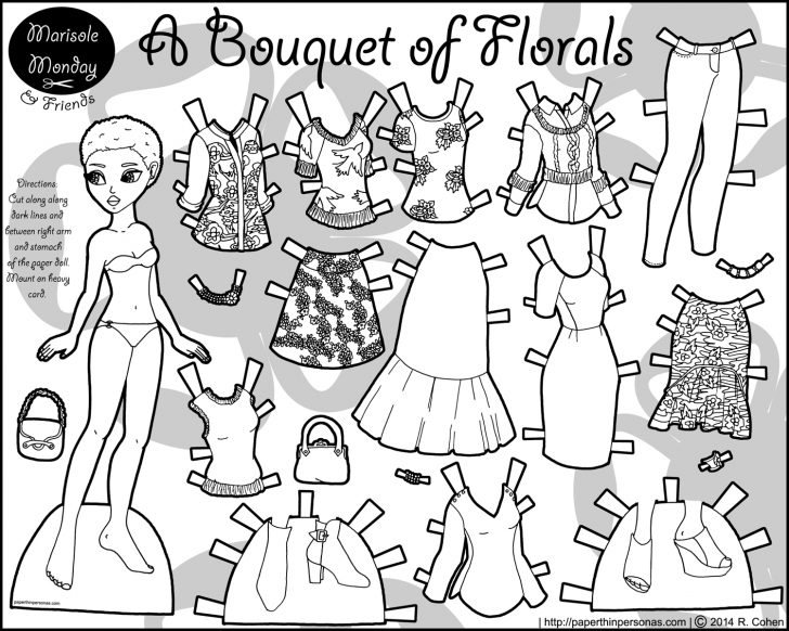 Paper Doll Coloring Pages Printable Paper Doll Coloring Page - birijus.com