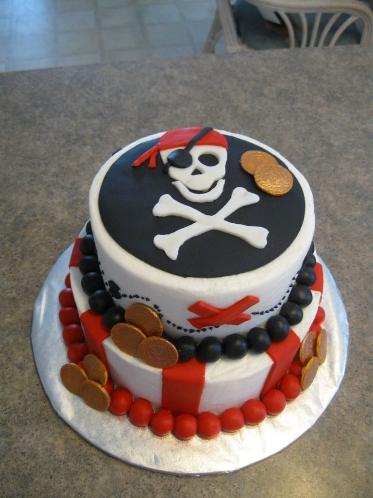 Pirate Birthday Cake Pirate Cake Buttecream With Fondant Decorations Thank You For The