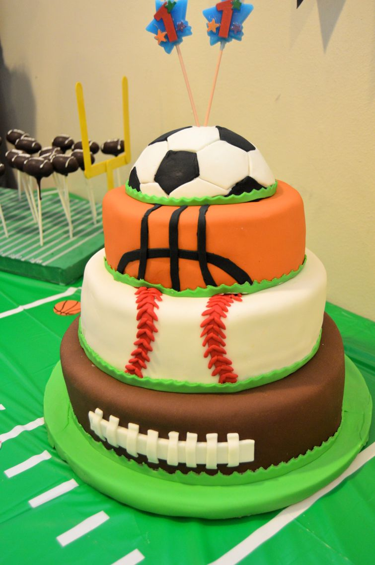 Sports Birthday Cake All Sports Cake All Sports Birthday Party Pinterest Sports
