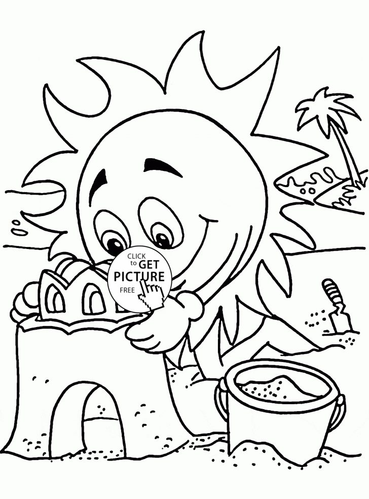 Summer Fun Coloring Pages Summer Fun On The Beach Coloring Page For ...