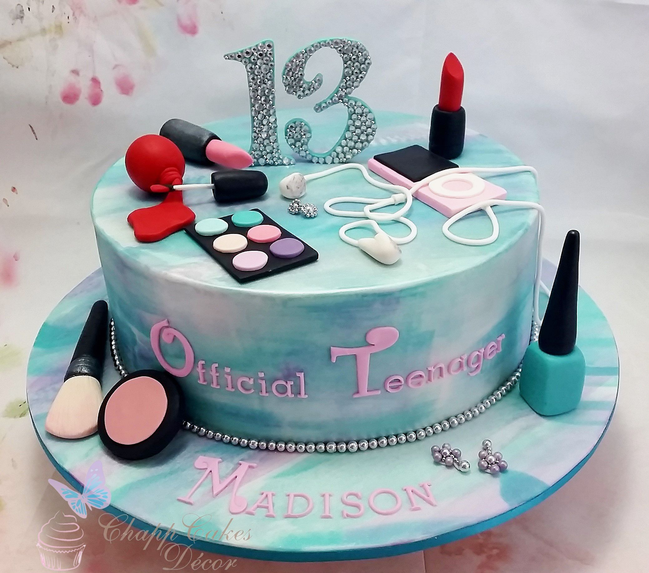 Teenage Birthday Cakes Teenage Birthday Cake13th Makeup Ipod Chappcakes Decor