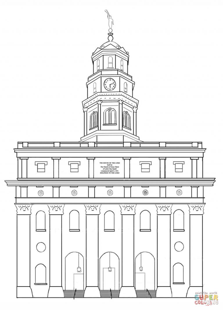 Temple Coloring Page Nauvoo Lds Temple Coloring Page Free Printable ...
